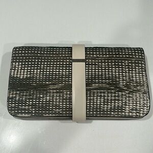 Calvin Klein Cream Leather Design Clutch